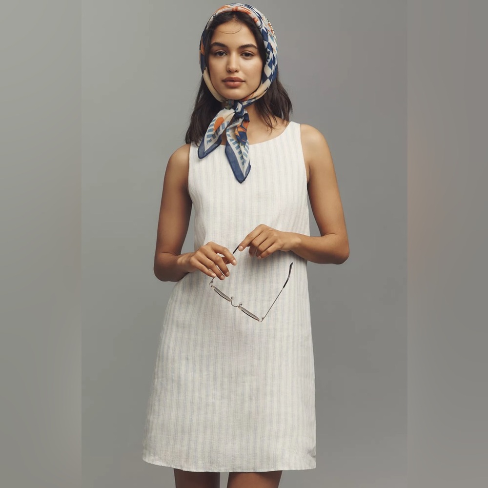 Reformation White and Blue Striped Dress sz6